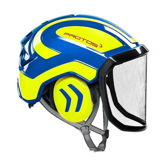 22116 Protos Integral Arborist Helmet System - Blue & Yellow