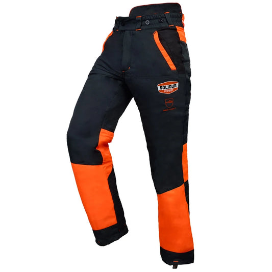 AUPA CHAINSAW PANTS AUTHENTIC GREY & ORANGE UE RATED TYPE A CL1 - PANTALON ANTICORTE